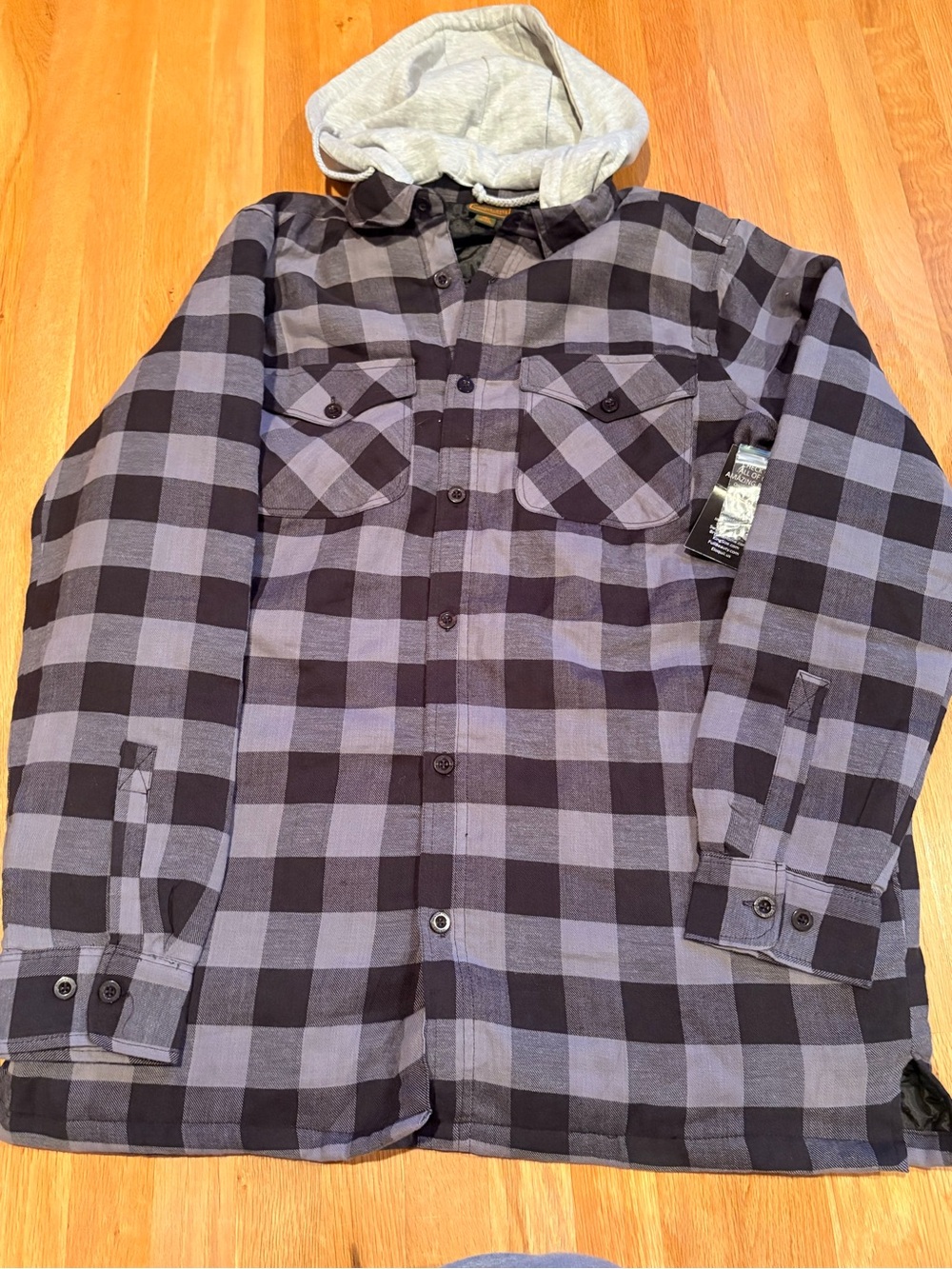 Boulder Creek Flannel with Removable Hood. Large TALL. NWT